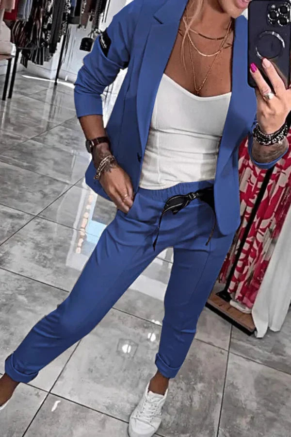 Zyora™ – Maßgeschneidertes Set mit Weichem Blazer und Lässigen Jogginghosen