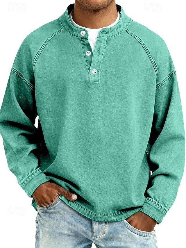 Amir | Washed Long Sleeve Henley