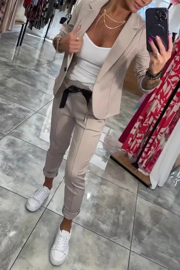 Zyora™ – Maßgeschneidertes Set mit Weichem Blazer und Lässigen Jogginghosen